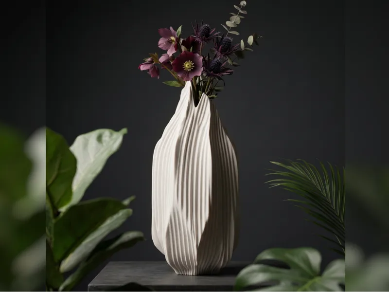 PetalLine Vase – Slim Ribbed Flower Vase