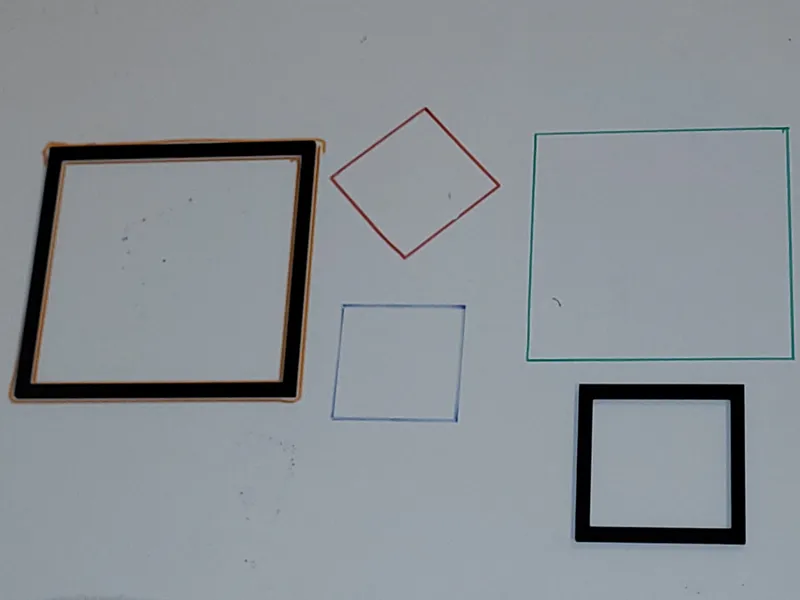 Magnetic whiteboard square stencil