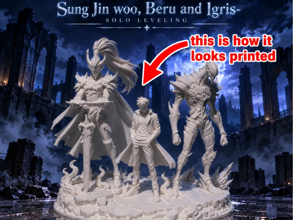 Igres Armor Sung Jin Woo, Igris and Beru Figure-Solo Leveling - Free 3D Print Model ...