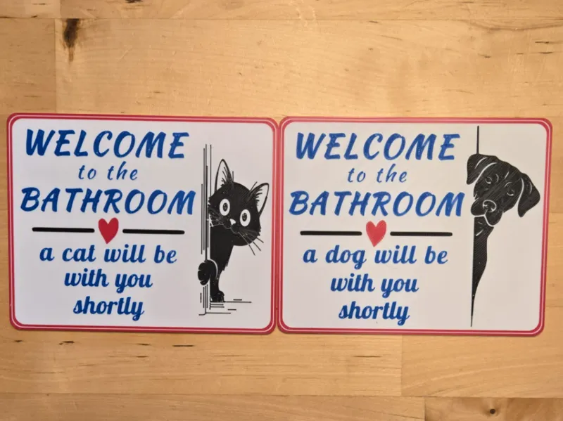 Cat or Dog Bathroom Attendant Plaque