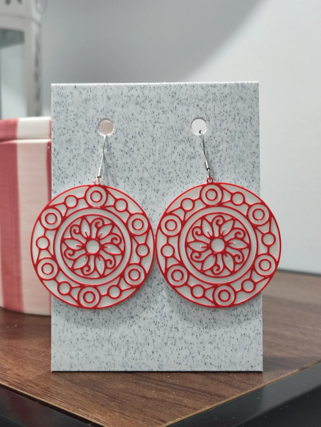 Aretes Mosaico Carmesí view 2