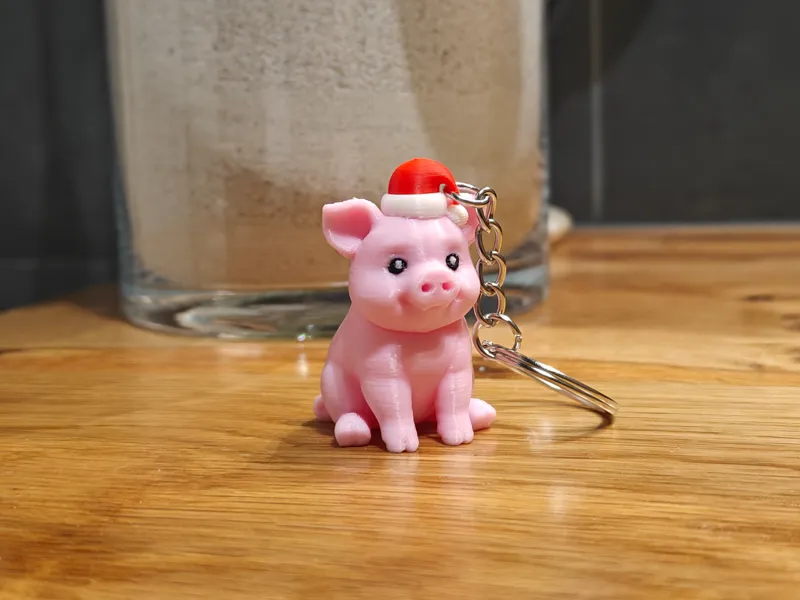 Sweet Pig Keychain Christmas Edition