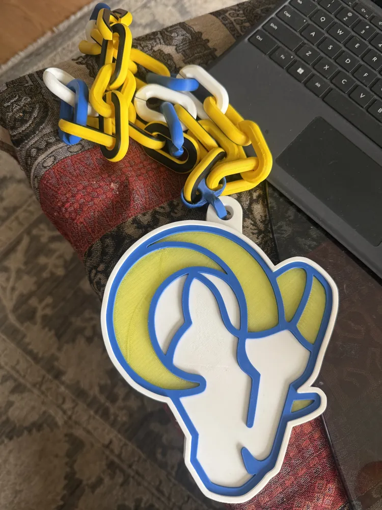 Sant Rams Logo LA Rams Chain Logo Pendant! - Free 3D Print Model - MakerWorld