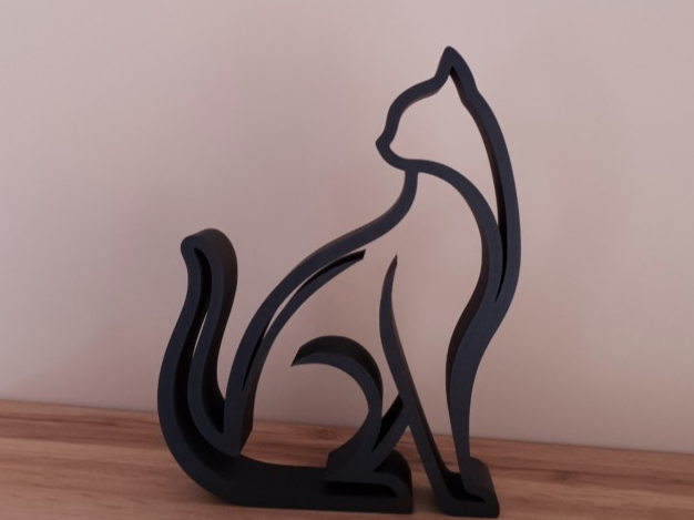 Modern Minimal Cat Silhouette Desk Decor