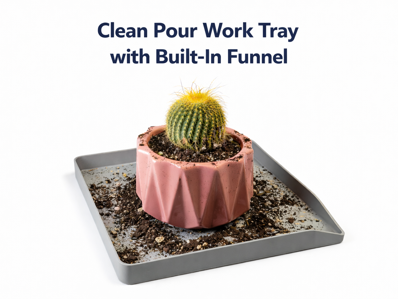 Clean Pour Work Tray with Built-In Funnel