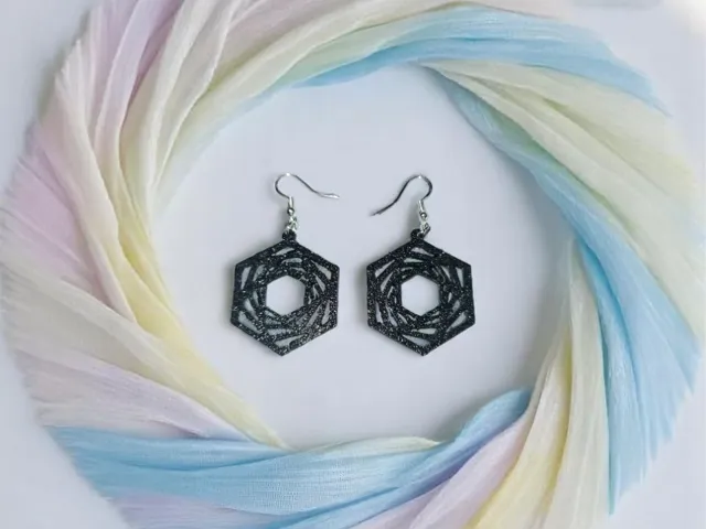 Exagon depth earrings