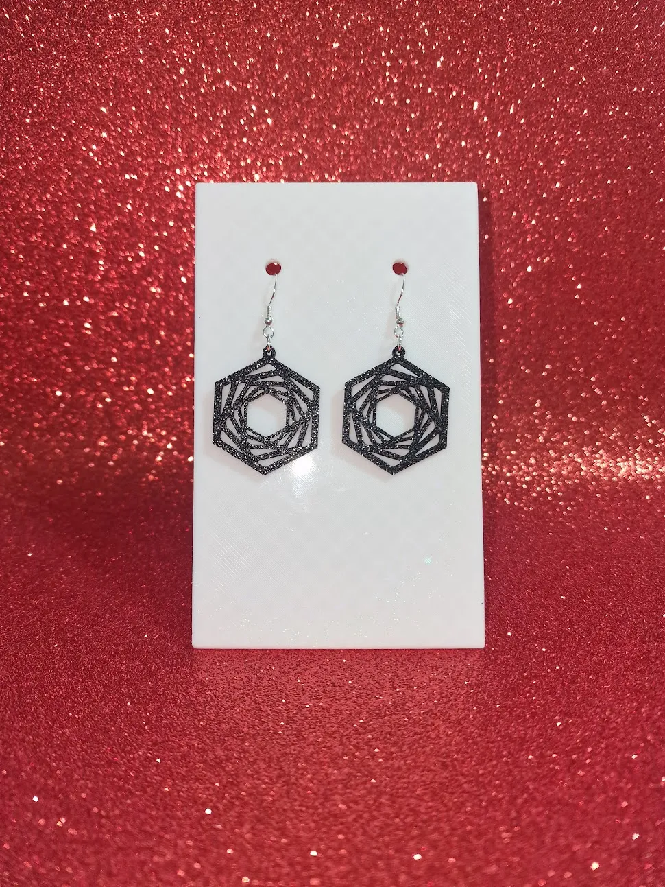 Exagon depth earrings view 2