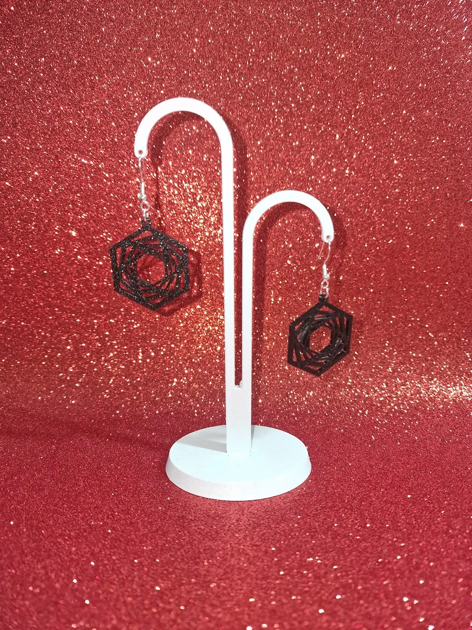 Exagon depth earrings view 3
