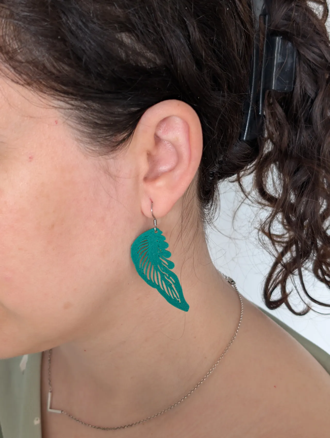 Aretes de hoja estirada, impresion rapida view 2