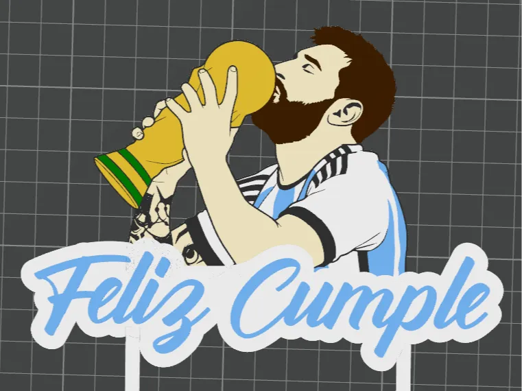 Topper Torta Cumpleaños Messi