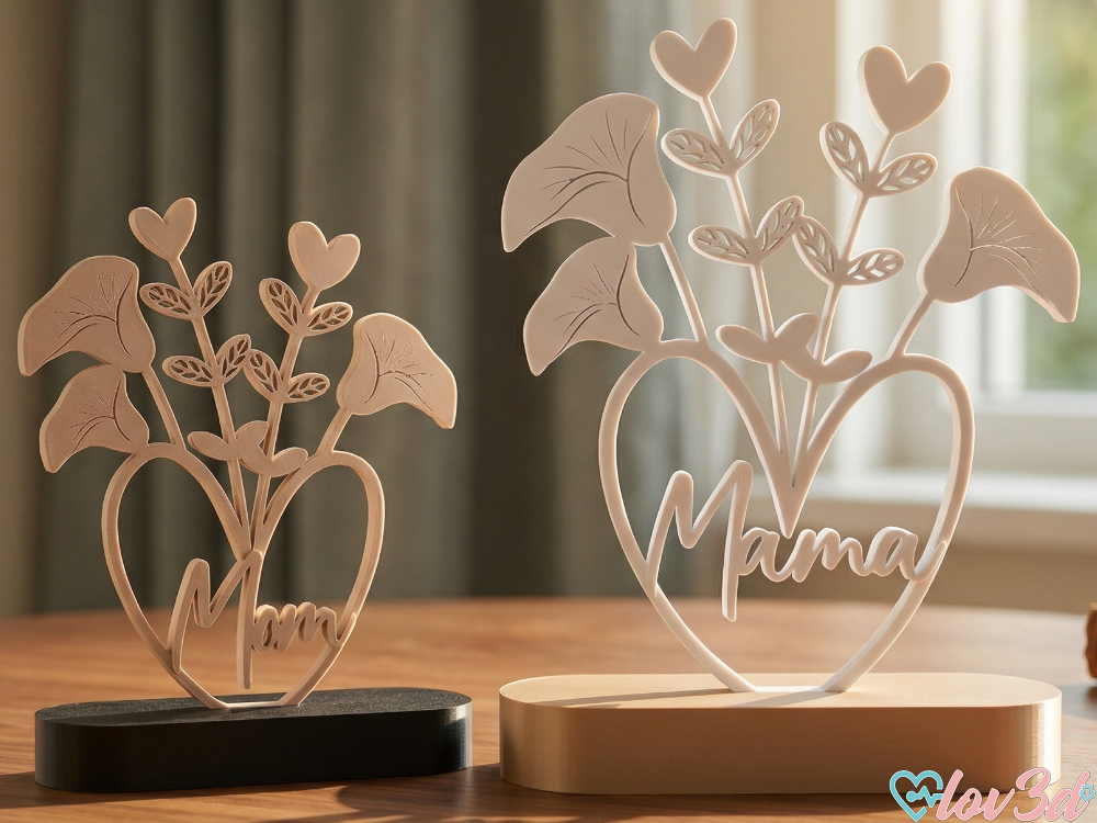 Elegant Floral Heart Bouquet - Mom & Mama Edition