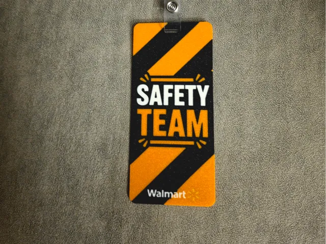 Walmart Safety Team Badge Backer