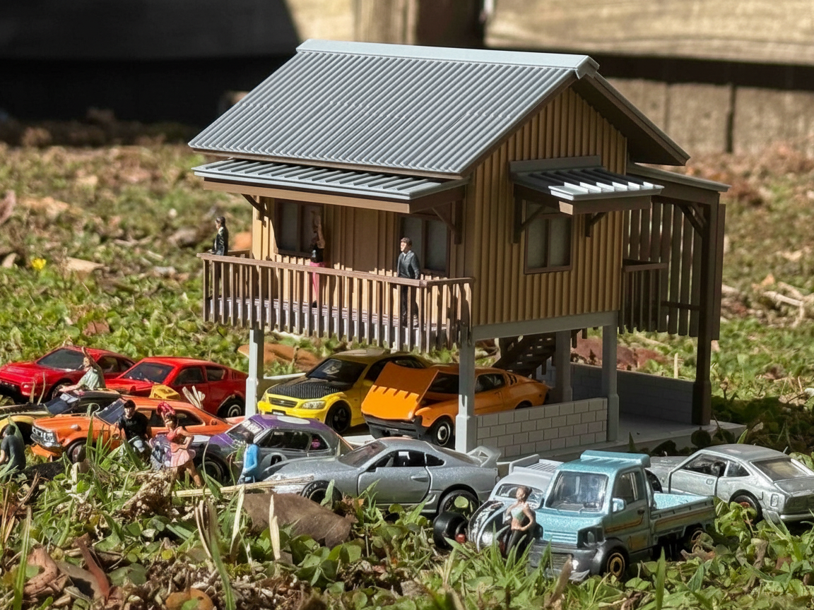 1/64 Garahe sa Bahay Kubo Diorama
