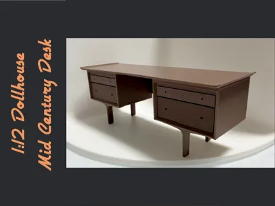1:12 Dollhouse Mid Century Modern Desk