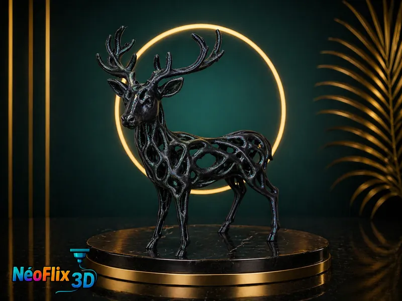 Cerf ajoure design nature