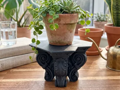 Baroque Column Capital Plant Stand