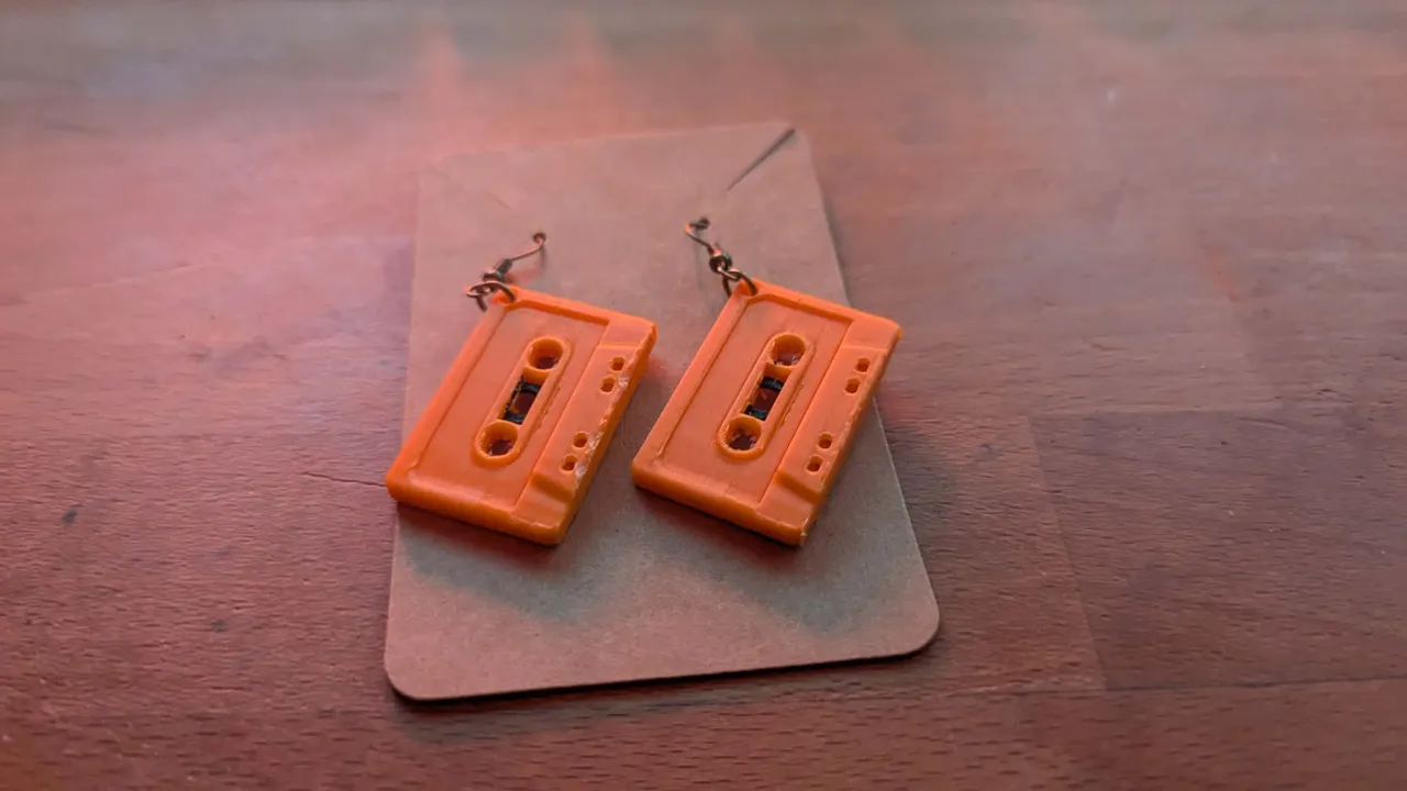 80s cassette Retro Vibe Earrings view 3