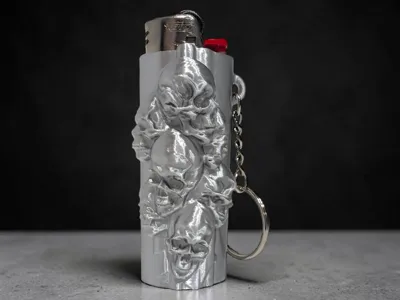 Skulls Bic Lighter Case