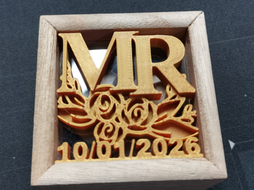 Parametric Wedding Ring Holder – Initials & Date