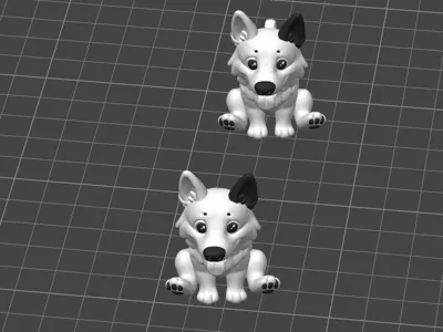 Super cute Border Collie pendant, pure white or black and white, colorable