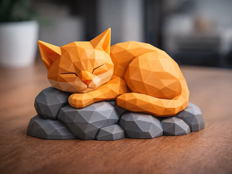 Low-Poly Sleeping Cat