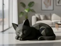 Sculpture géométrique de chat endormi — photo 1