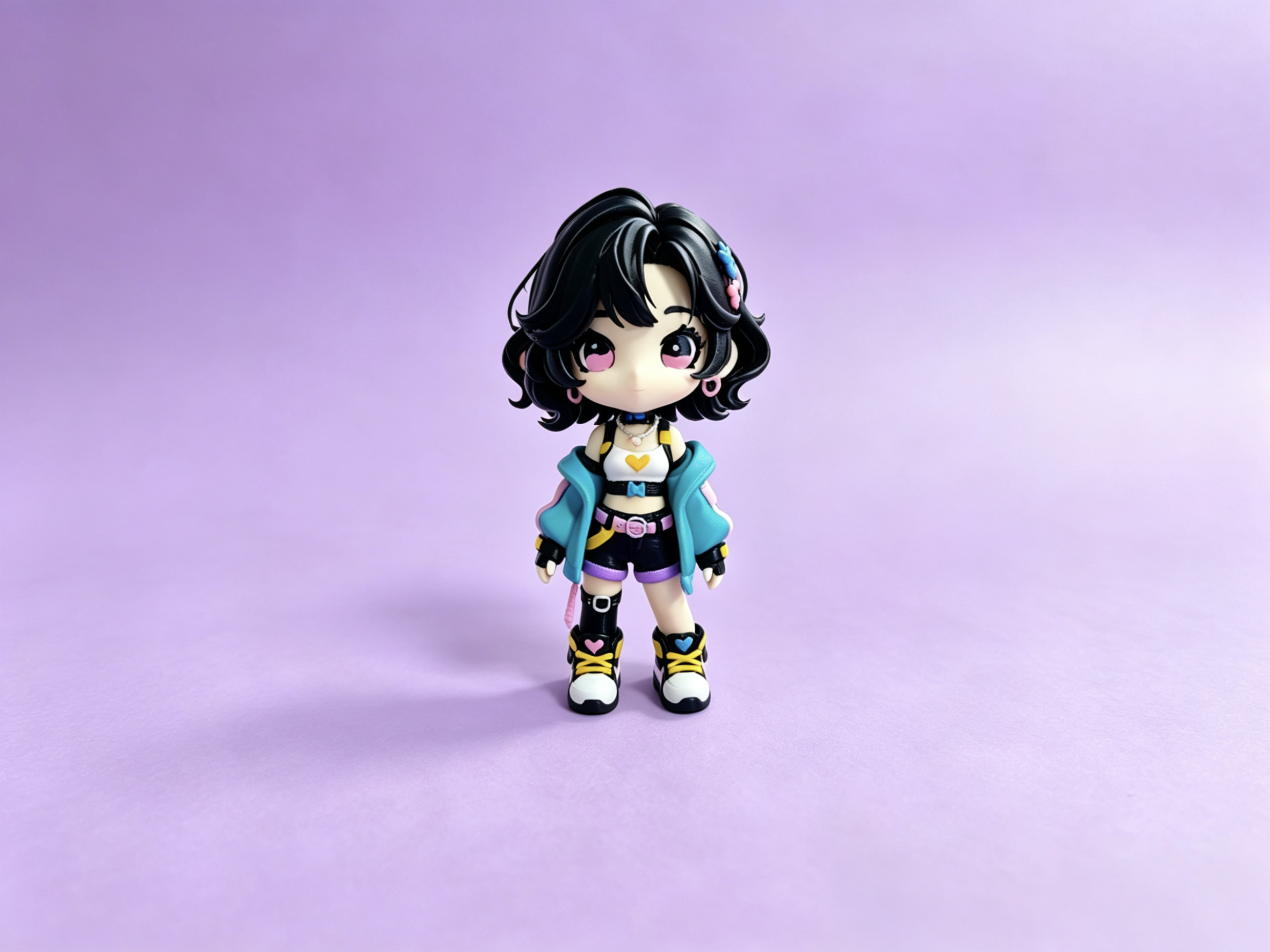 Miniatura 1 do modelo 3D 原创Q版角色-墨彩 多色半分件打印