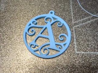 Fancy Monogram Letter Keychain / Ornament
