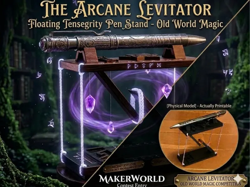 Arcane Levitator - Tensegrity Wand & Pen Stand