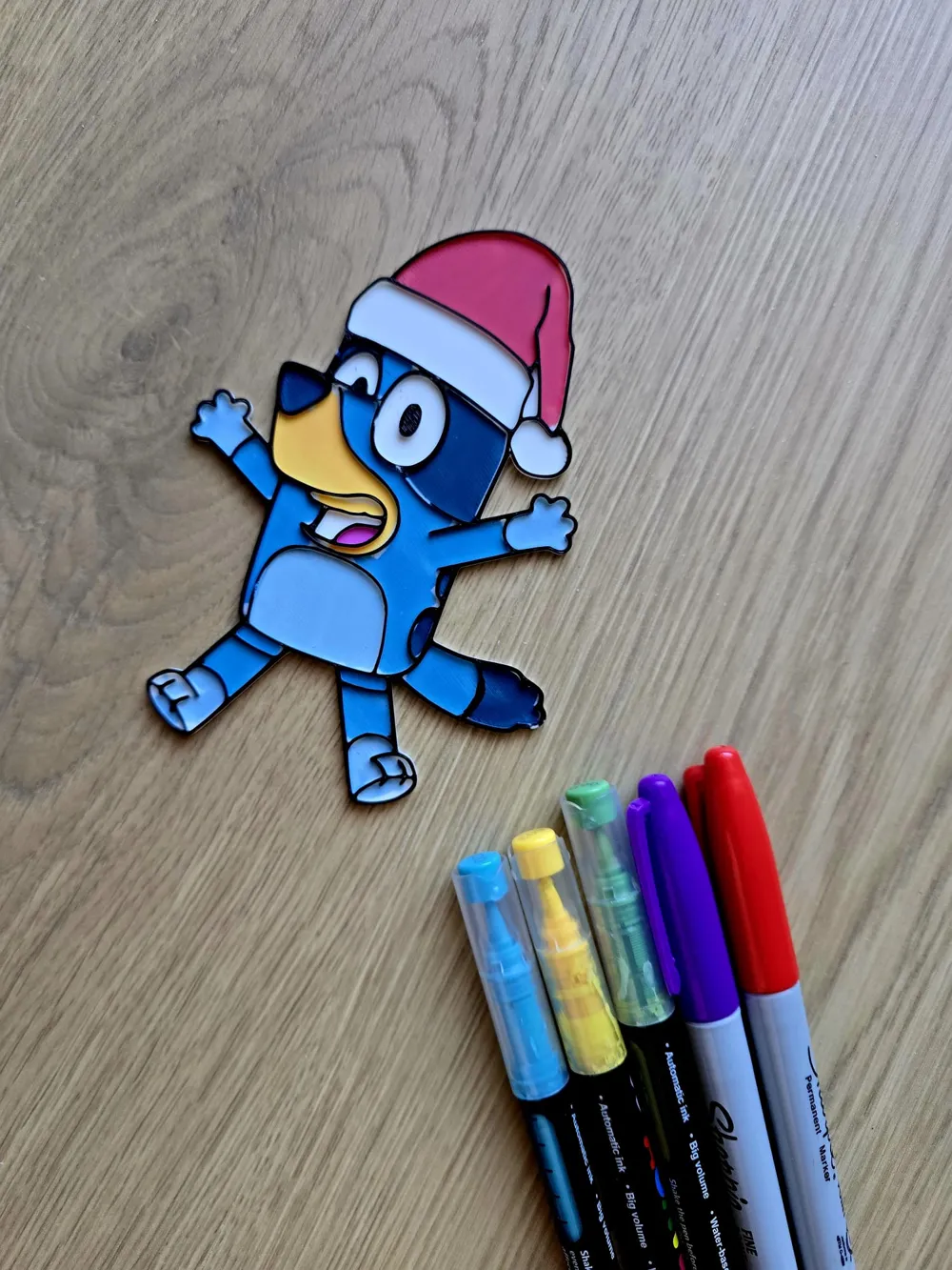 Bluey Santacraft Bluey Santa Hat Christmas DIY Coloring Craft by Merilno3D MakerWorld ...