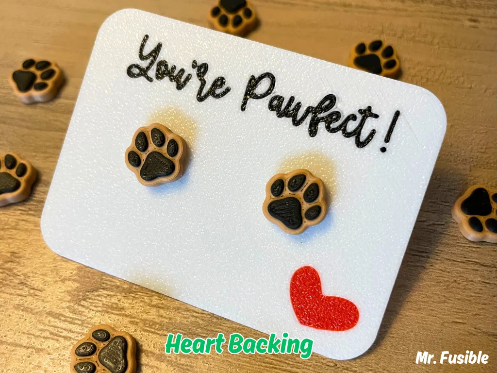 Dog Paw stud earrings view 2