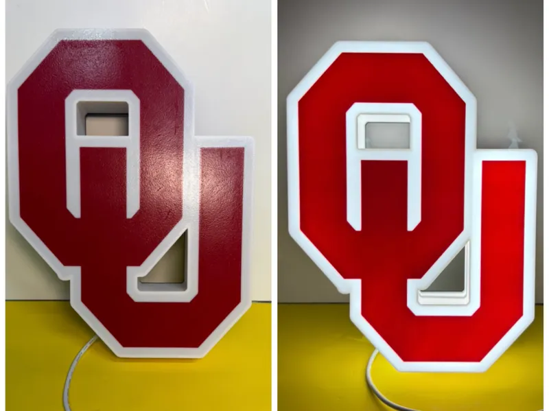 The University of Oklahoma OU Light box