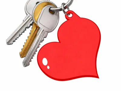 Valentine's Day heart keychain