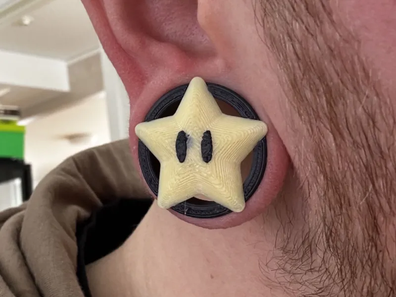 Ear Gauges 10-50mm Mario Super Star