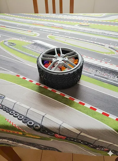 Sporty Tire & Alloy Wheel Container - Racing Style