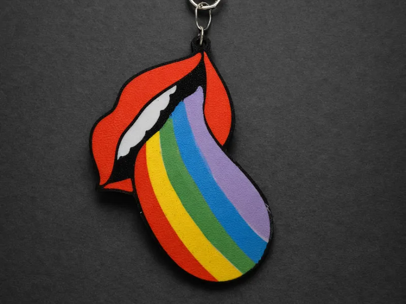 Rainbow tongue keychain