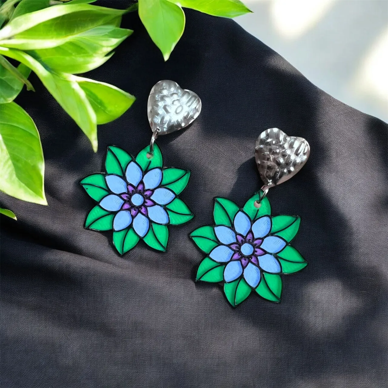 Pendientes flor mandala view 2