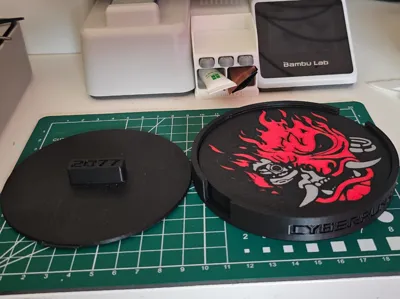 Cyberpunk2077 cup coaster with lockable box