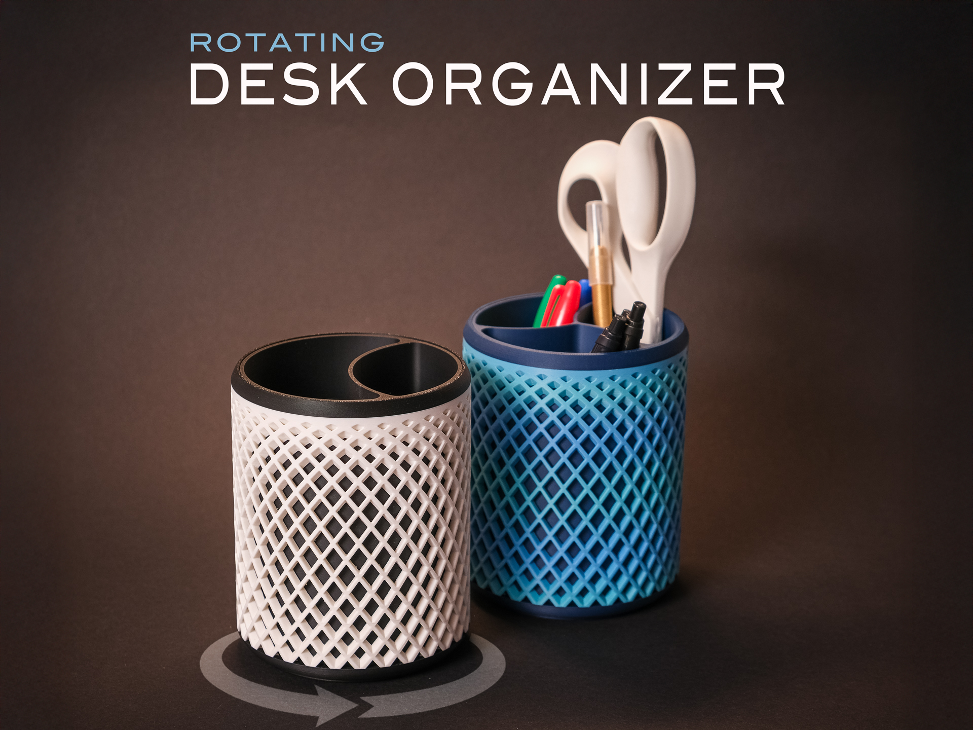 Miniatura 1 do modelo 3D 360 Rotating Desk Organizer