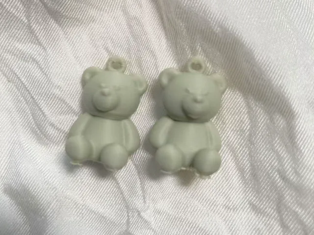立体坐姿小熊耳环
