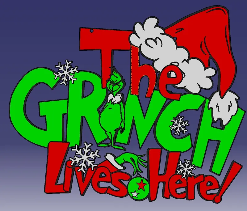 The Grinch Lives Here door christmas ornament F.D.