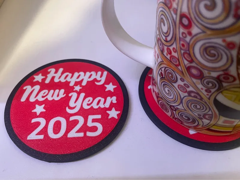 Happy New Year 2025 Coaster