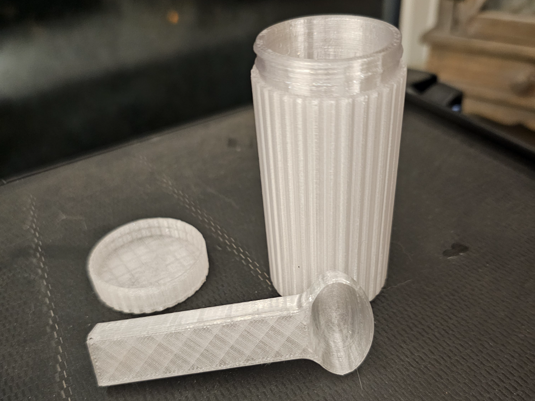 Behälter mit Löffel für Kotprobe