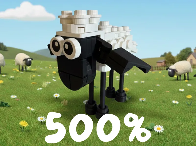 XXL Brick Shaun the Sheep – 500% Parts Scale