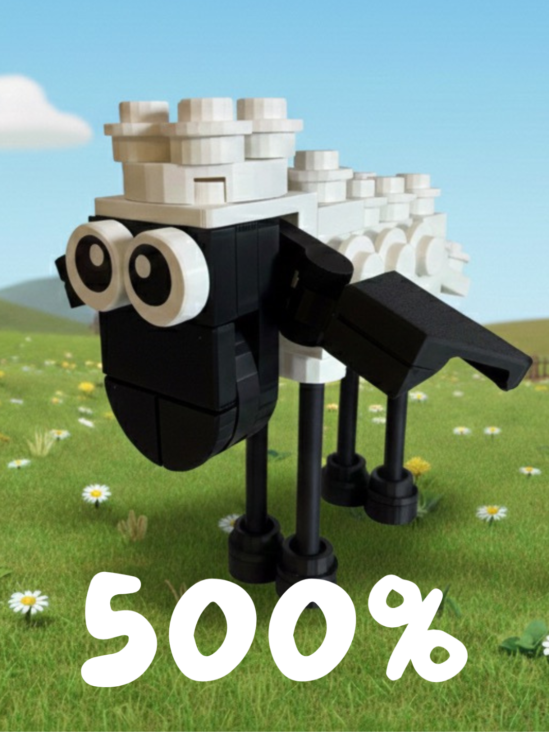 XXL Brick Shaun the Sheep – 500% Parts Scale - Free 3D Print Model