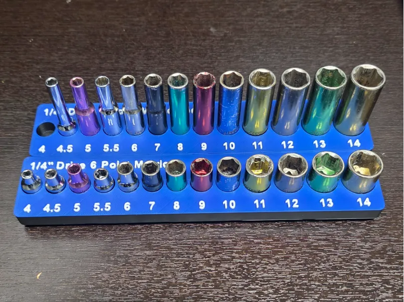 Gridfinity HF Colored Socket 1/4 Set Holder - Free 3D Print Model ...