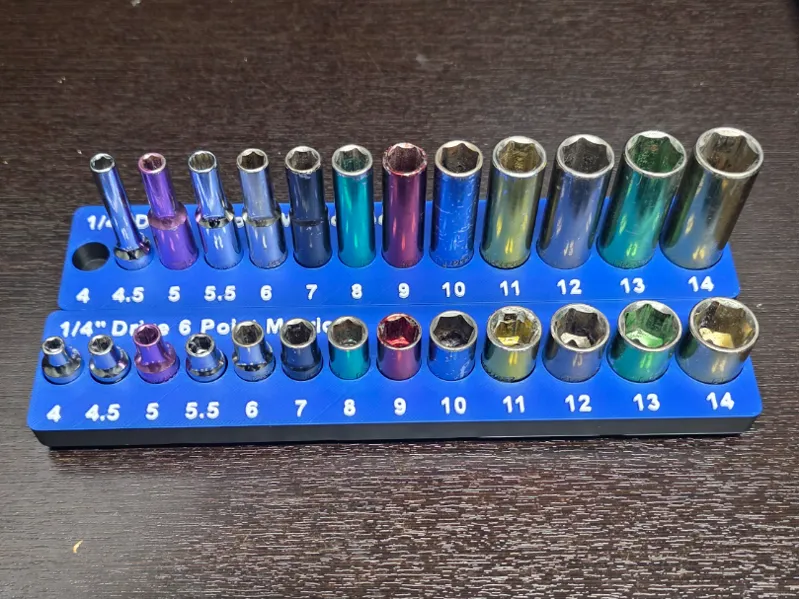 HF Colored Socket 1/4 Set Holder - Gridfinity