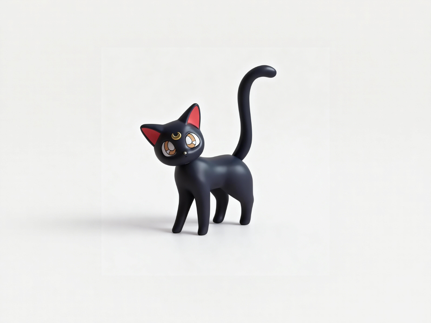 露娜猫-美少女战士水冰月会说话的猫摆件小猫公仔女童涂色