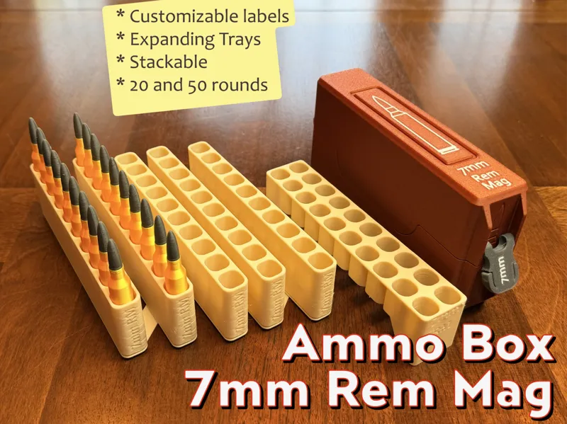 Ammo Box - 7mm Rem Mag + Expanding Tray