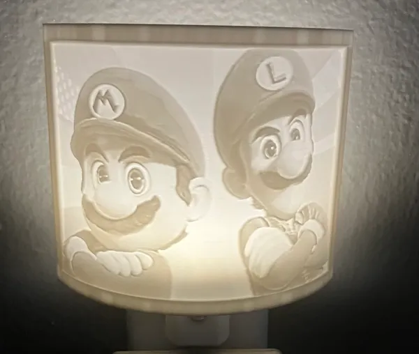 Veilleuse lithophane Mario & Luigi